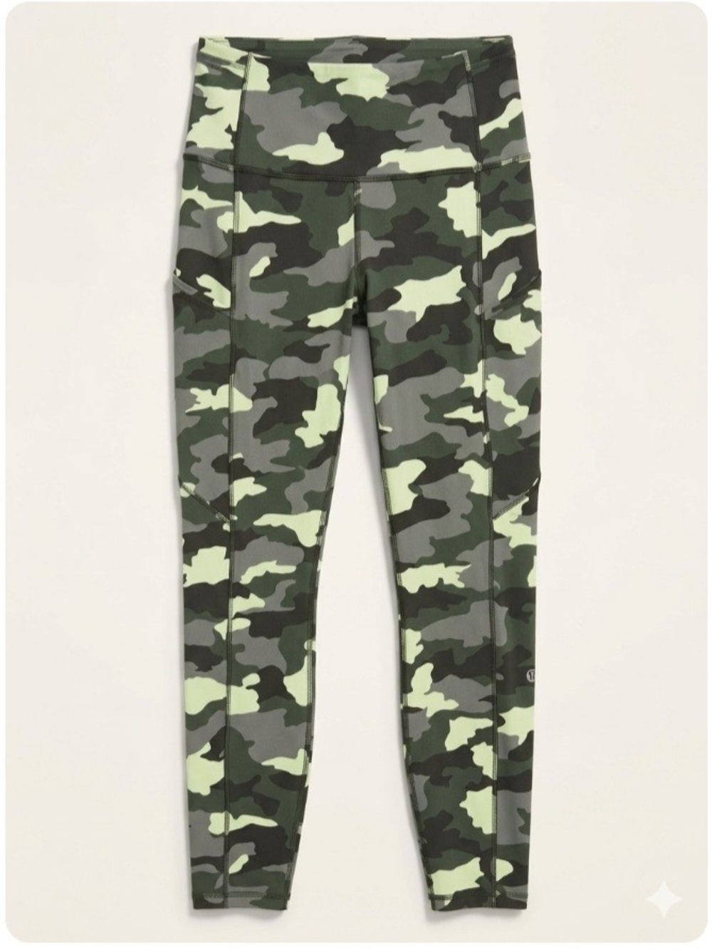 lululemon athletica Green Camouflage High-Rise Leggings Size Dot Logo 8